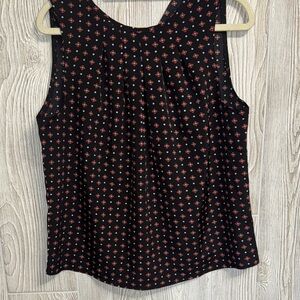 Elegant Black and Red Sleeveless Blouse